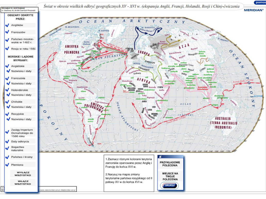 Ekspansja Anglii Francji Chin Holandii i Rosji - ćwiczenia