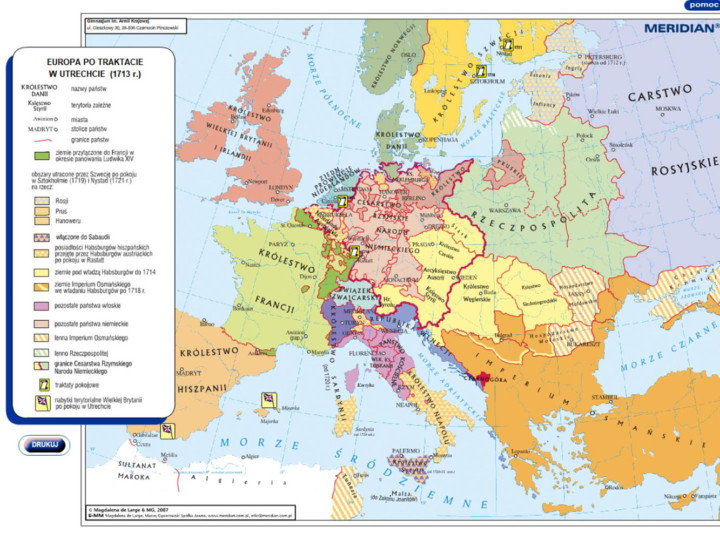 Europa po traktacie w Utrechcie 1713r