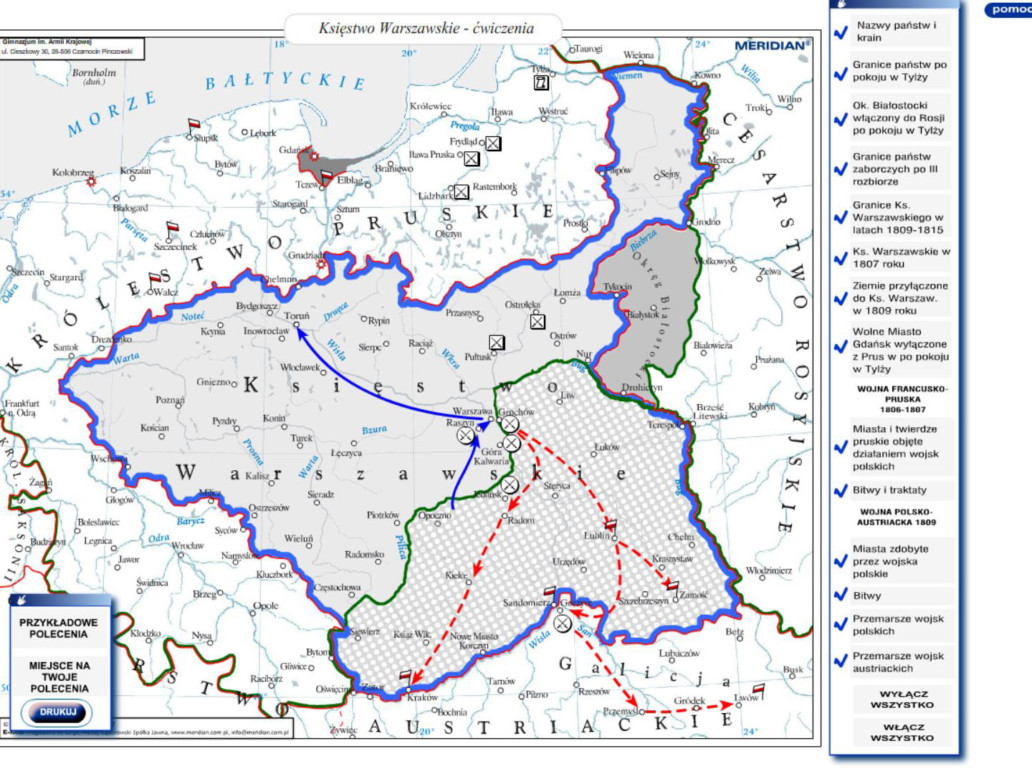 Księstwo warszawskie - ćwiczenia