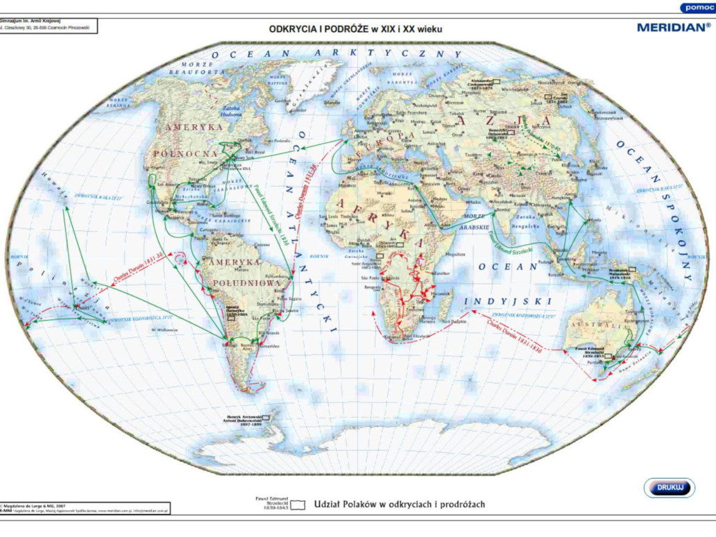 Odkrycia i podróże w XIX i XXw