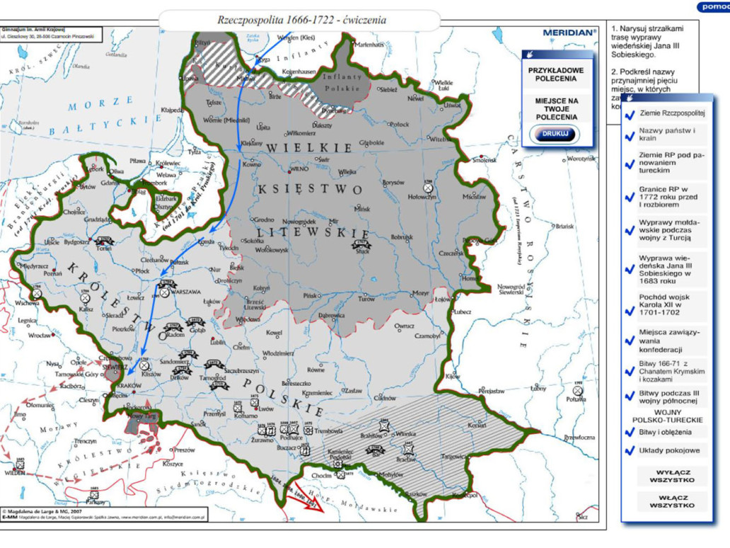 Rzeczpospolita 1666-1722 - ćwiczenia