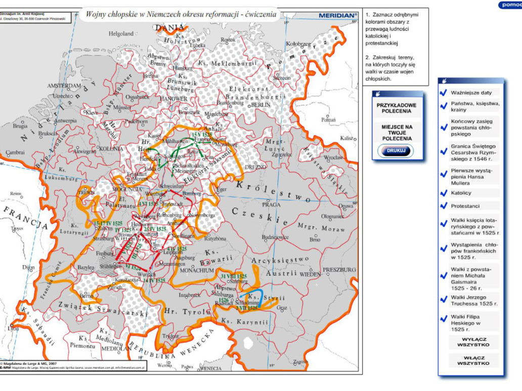Wojny chłopskie w Niemczech okresu reformacji - ćwiczenia