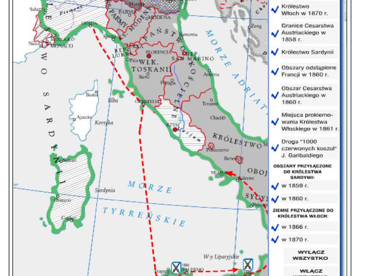 Zjednoczenie Włoch - ćwiczenia